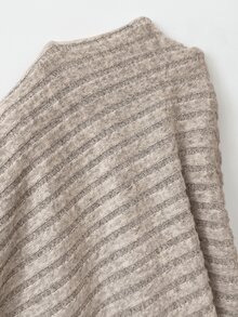 Elaquor Bộ 2 món váy và áo cardigan màu trơn phong cách thường ngày cho nữ size lớn - Màu be - Xem 7