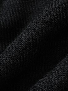 DAZY Solid Color Fitted Waist Elastic Square Neck Long Sleeve Flare Skirt Elegant Vacation Daily Spring Autumn Maternity Dress - Black - View 6
