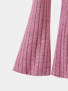 SHEIN 3件組 青少年女孩休閒絎縫背心、長袖修身T恤與V腰長褲套裝 - 彩色 - 查看 8