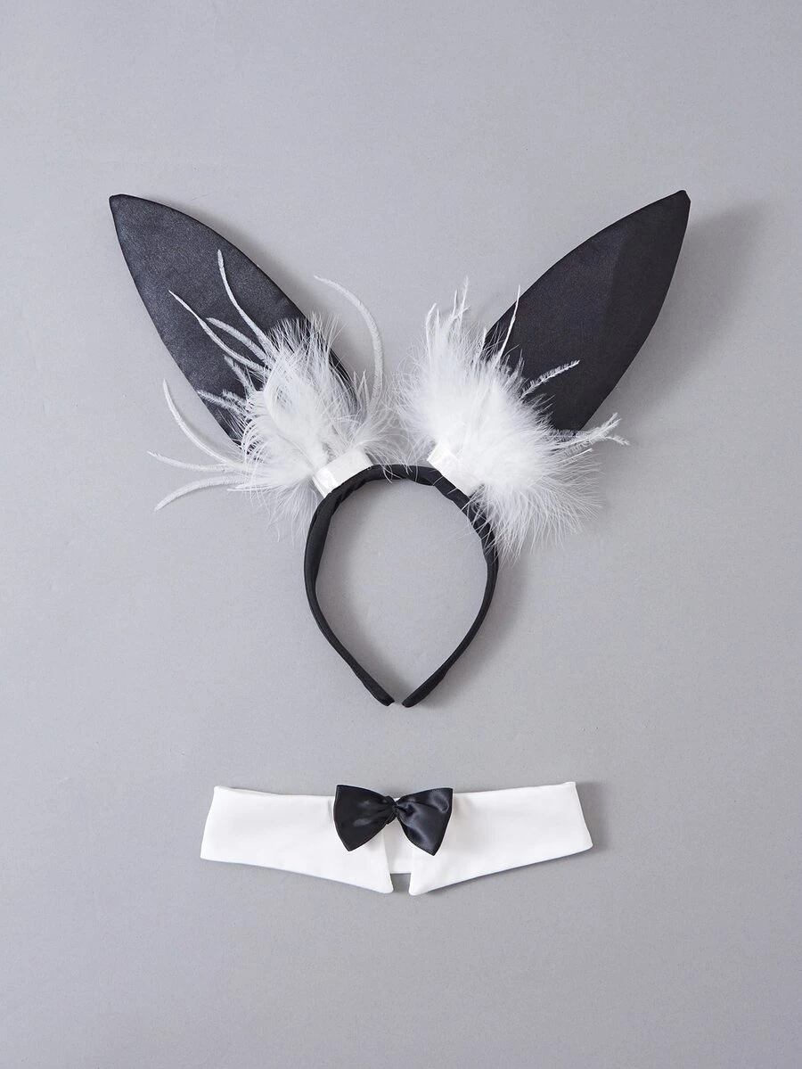 Fantasy Costume Accessories 2pcs Set - Black and White - View 1
