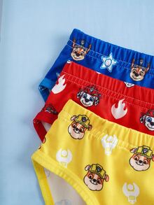SHEIN | PAW Patrol Young Boy Cartoon Print Casual Daily Briefs - Multicolor - View 4