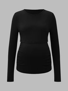 Modmama 3件裝哺乳純色長袖上衣 - 彩色 - 查看 11