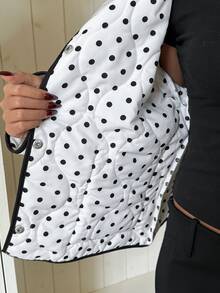 Siren Gaze Women's New Autumn/Winter Polka Dot Quilted Padded Jacket - White - View 7