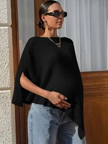 MaterniWear 孕婦純色休閒日常穿著T恤 - 黑色 - 查看 8
