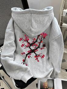 Resyla 女款字母印花長袖休閒寬鬆衛衣 - 深灰色 - 查看 1