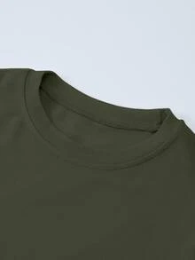 INAWLY Plus Size Women's Solid Color Round Neck Long Sleeve Slim Fit Crew Neck T-Shirt Casual Basic Tight Base Layer Top Daily Wear Knit Ribbed T-Shirt - Multicolor - View 4