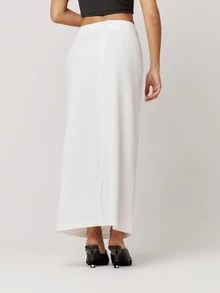 Musera Petite Pinstripe Low Rise Maxi Skirt Autumn Winter Back To School Daily Everyday - White - View 3