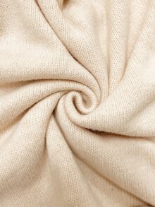 Nubod Lace V-Neck Soft Apricot Knitted Sweater - Apricot - View 7