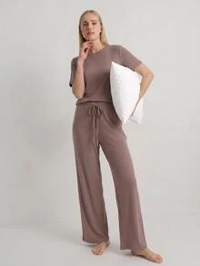 Ocili Studio 97% Cotton Women's Loungewear Tie Waist Long Pants - Multicolor - View 4