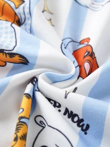 GARFIELD | SHEIN Plus Size Cartoon Print Short Sleeve Top And Shorts Pajama Set - Multicolor - View 7