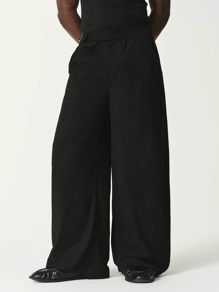 STYNVO Men's Solid Color Casual Versatile Daily Wear Long Pants - Black - View 1