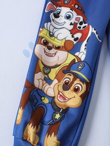 SHEIN | PAW Patrol Young Boy Cartoon Print Long Sleeve Sweatshirt And Jogger Pants Set - Blue - View 9