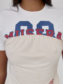 MUSERA White Contrast Colour Graphic Top Fall Autumn Winter Coolgirl Back To School Blancs - Multicolor - View 6