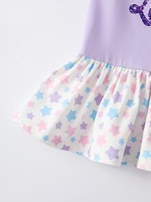 My Little Pony X SHEIN Đầm mặc nhà bé gái cổ tròn tay ngắn gấu bèo nhún G4 - Nhiều màu - Xem 6