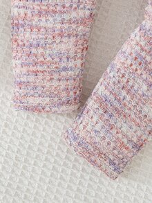 SHEIN 女嬰彩虹糖果色針織連帽長袖上衣與鬆緊腰休閒寬鬆軟針織長褲 2 件套 - 彩色 - 查看 6