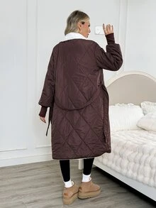 Easowa Women's Fall/Winter Long Sleeve Single-Breasted Long Casual Minimalist Winter Coat Travel Everyday Dark Brown - Brown - View 5