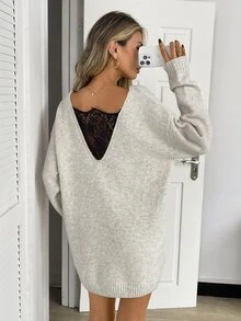 Balvessa Women's Solid Color Casual Daily Knit Dress - Multicolor - View 3