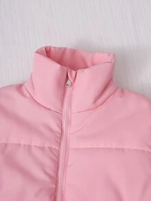 SHEIN 秋季粉色立領背心 3 件套 女孩修身長袖內搭衫喇叭褲 Y2K 可愛運動風 80 年代 8-16 歲學生生日禮物 - 粉色 - 查看 6