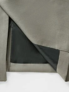 Manfinity Bizformal طقم بدلة رجالية فاخرة مزدوجة الصدر، تضيف المزيد من الأناقة والطبقات، مناسبة للتنقل اليومي والأعمال والتجمعات والحفلات. - أخضر عسكري - مشاهدة 6