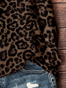 SHEIN VCAY Plus Size Women's Contrast Lace Leopard Print Fashion Camisole - Multicolor - View 5
