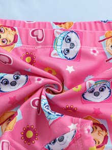 SHEIN | PAW Patrol 3pcs Young Girl Cartoon Print Bow Decor Four-Corner Shorts - Pink - View 8