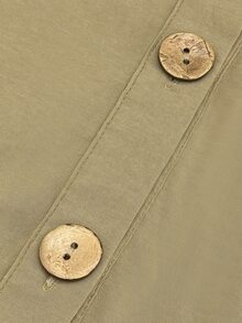 Weeklong Women's Plus Size Casual Commute Elegant Party Khaki Color Lapel Long Sleeve Elastic Waist Design Short Dress Suitable For Spring And Autumn Wear Fall - Khaki - View 6