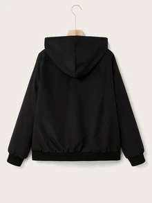 SHEIN EZwear 大尺碼街頭時尚拉鍊連帽外套附口袋 - 彩色 - 查看 2