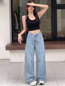 DAZY 女款夏季超短 A 字版休閒街頭風性感牛仔短褲 - 淺色水洗藍 - 查看 6