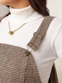 Easowa Curve Gaun Saku Gaya Vintage Ukuran Plus untuk Liburan di Jalanan - Coffee Brown - View 6