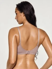 SHAPORA 1pc Comfortable Cotton Wireless Bra - Dusty Purple - View 2