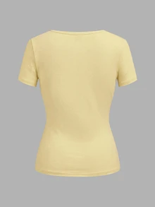 SHEIN EZwear 3件組女款純色V領T恤 - 彩色 - 查看 9