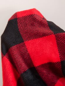 Doze Lane Versatile Minimalist Red Plaid Long Sleeve Loungewear Pajama Set - Multicolor - View 6