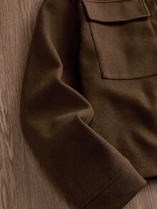 SWAVVY Men's Long Sleeve Zip-Up Cargo Pocket Jacket - Brown - View 5