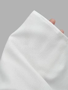 Sweetra Plus Size Women's Casual Commute Minimalist Woven White Long Sleeve Shirt, Autumn/Winter Fall - White - View 5