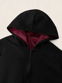 SHEIN EZwear 大尺碼街頭時尚拉鍊連帽外套附口袋 - 彩色 - 查看 4