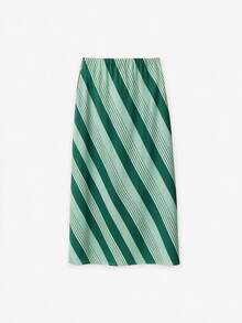 Nöista Women's Striped Colorblock Casual Daily Skirt - Dark Green - View 7