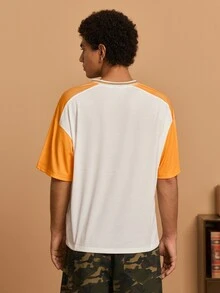 GARFIELD | SHEIN Men's Letter Cartoon Print Casual Everyday Short Sleeve T-Shirt - White - View 2