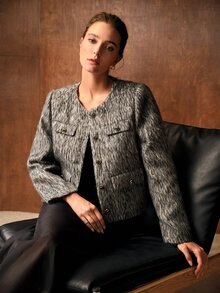 MOTF PREMIUM WOMEN'S FASHION BUTTON LONG SLEEVE WINTER OVERCOAT - Dark Grey - View 5