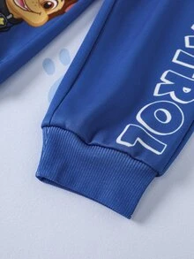 SHEIN | PAW Patrol Young Boy Cartoon Print Long Sleeve Sweatshirt And Jogger Pants Set - Blue - View 10