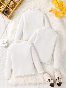 SHEIN 3件裝女童T恤 - 白色 - 查看 1