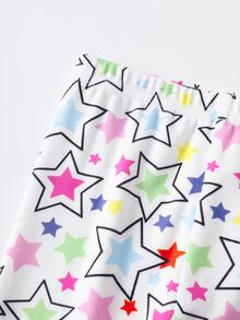 My Little Pony X SHEIN Baby Girl Cartoon Print Long Sleeve Top And Leggings Loungewear Set - Pink - View 6
