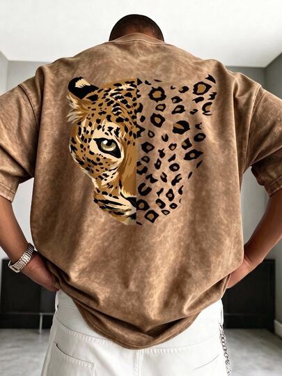 Teen Boy Casual Minimalist Short Sleeve Crew Neck T-Shirt Suitable For Summer