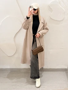 Solavon Women's Solid Color Fashion Versatile Daily Long Sleeve Jacket - Khaki - View 4