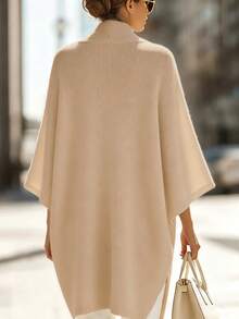 SHEIN Women's Solid Color Casual Versatile Daily Long Sleeve Cardigan - Apricot - View 2