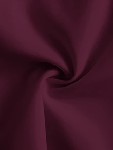 Vintamour Áo blouse nữ màu trơn thiết kế cúc tay dài phồng - Màu đỏ tím - Xem 8