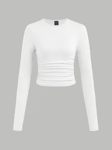 SHEIN EZwear 3件組女款純色圓領T恤 - 彩色 - 查看 8