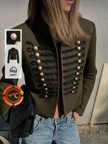 Briarwyn Women's Colorblock Casual Versatile Daily Wear Long Sleeve Jacket - Army Green - View 9