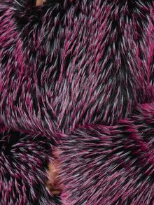 MUSERA Pink Contrast Faux Fur Oversized Cropped Jacket Autumn Fall Winter Coolgirl Rave Festival Halloween Ultra M - Multicolor - View 6