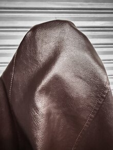 Reflora Plus Size Fashion Streetwear Zipper Long Sleeve PU Material Jacket - Brown - View 8