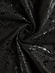 BamGleam Women's All-Season Elegant Sexy Party PU Textured Fabric Black Fitted Strapless Slit Dress - Black - View 7